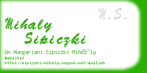 mihaly sipiczki business card